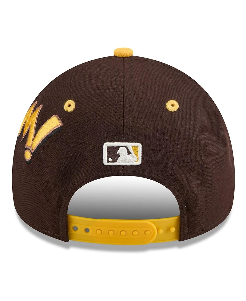 New Era Men's Brown/Gold San Diego Padres 2025 Mlb Diamond Hero Edition A-Frame 9FORTY Adjustable Hat