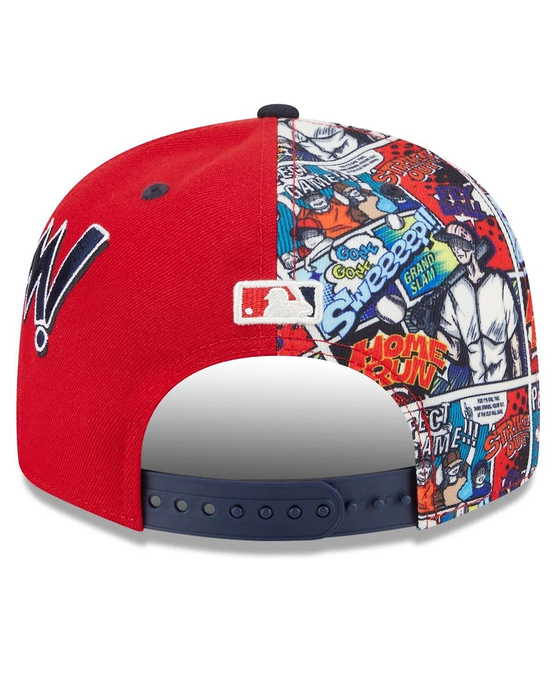 New Era Big Boys and Girls Red/Navy Washington Nationals 2025 Mlb Diamond Hero Edition 9FIFTY Snapback Hat