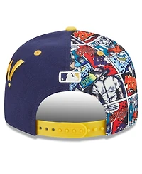 New Era Big Boys and Girls Navy/Gold Milwaukee Brewers 2025 Mlb Diamond Hero Edition 9FIFTY Snapback Hat