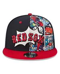 New Era Big Boys and Girls Navy/Red Boston Red Sox 2025 Mlb Diamond Hero Edition 9FIFTY Snapback Hat