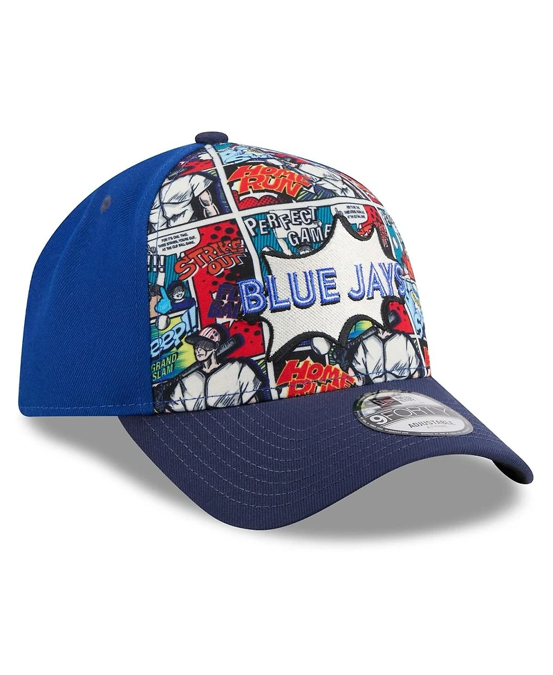New Era Big Boys and Girls Royal/Navy Toronto Blue Jays 2025 Mlb Diamond Hero Edition A-Frame 9FORTY Adjustable Hat