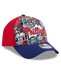 New Era Big Boys and Girls Red/Royal Philadelphia Phillies 2025 Mlb Diamond Hero Edition A-Frame 9FORTY Adjustable Hat