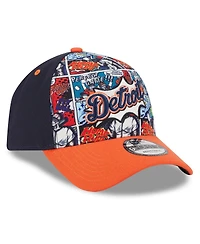 New Era Big Boys and Girls Navy/Orange Detroit Tigers 2025 Mlb Diamond Hero Edition A-Frame 9FORTY Adjustable Hat