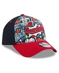 New Era Big Boys and Girls Navy/Red Cleveland Guardians 2025 Mlb Diamond Hero Edition A-Frame 9FORTY Adjustable Hat