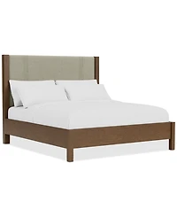 Davie Cracked Oak King Upholstered Bed, Created for Macy's