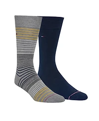 Tommy Hilfiger Men's Dress Crew Socks, 2-Pack