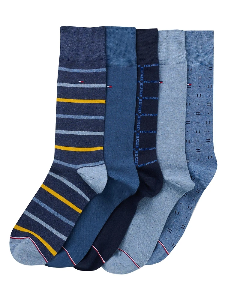 Tommy Hilfiger Men's Dress Crew Socks, 5-Pack