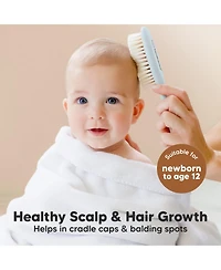 KeaBabies Baby Hair Brush, Oval Cradle Cap Soft Brush for Infant, Newborn Hairbrush Girls, Boys, Scalp