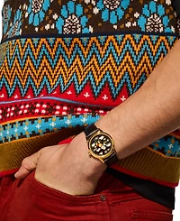 Citizen Disney | Macy's Unisex Soaring High Mickey Mouse Black Leather Strap Watch 40mm, Created for Macy's