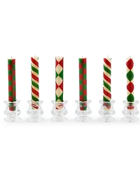 MacKenzie-Childs Mini Red Green Dinner Candles, Set of 6