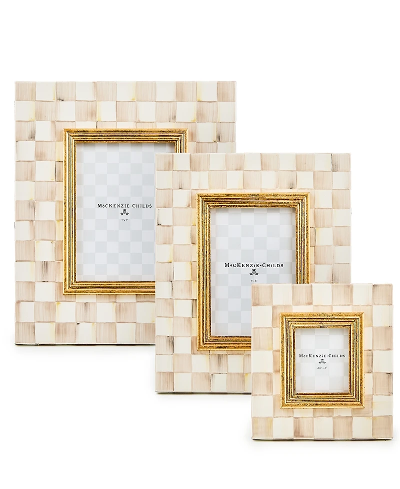 MacKenzie-Childs Mocha Check Frame, 5" x 7"