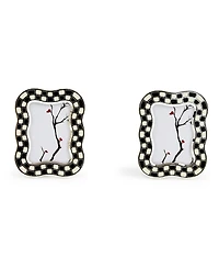 MacKenzie-Childs Wavy Check Silver Plated Frames, Set of 2