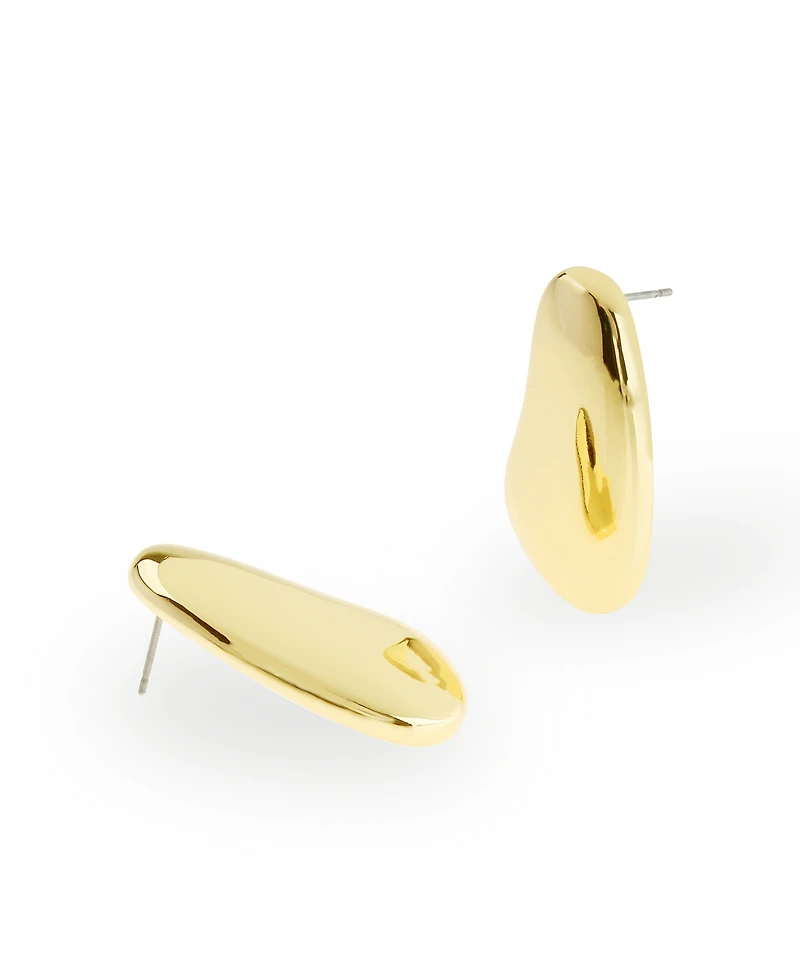 Steve Madden Gold Button Earrings