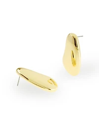 Steve Madden Gold Button Earrings