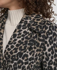 Dkny Women's Maxi Boucle Notch Collar Coat