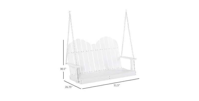 Slickblue Solid Wood Hanging Patio Swing, 2-Seater Design for Outdoor Relaxation
