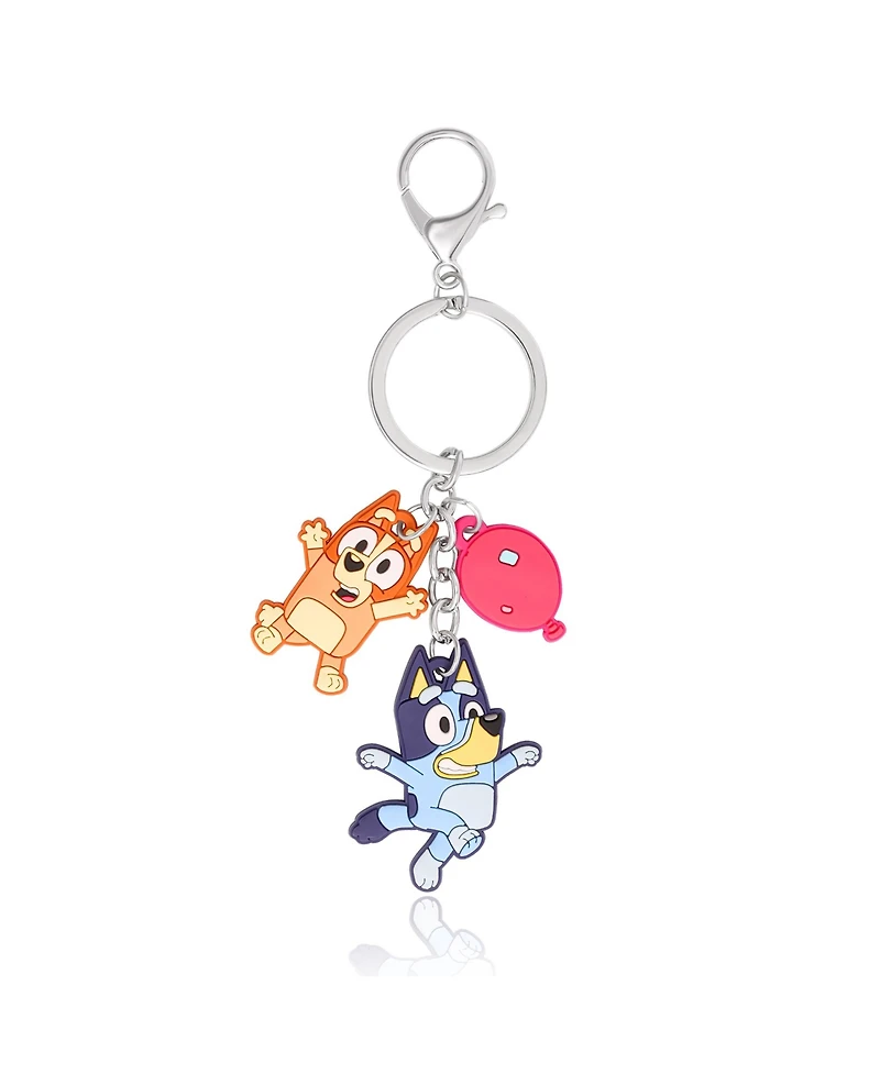 Bluey & Bingo Layered Charm Keychain with Balloon Accent
