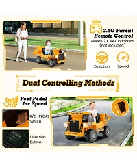 Akiudex 12V Kids Ride On Dump Truck with Remote Control and Storage