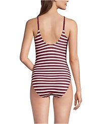 Lands' End Women's Petite Tugless Thin Strap One Piece Swimsuit