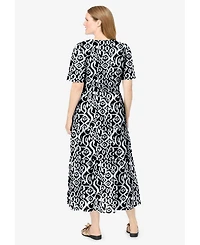 Woman Within Plus Tiered Midi Dress