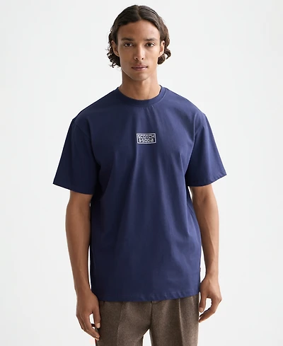 Scotch & Soda Men's Relaxed Fit Cross Stitch Artwork T-Shirt