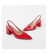Berness Cai Patent Block Heel Slingback