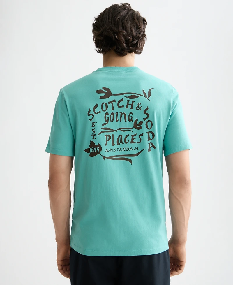 Scotch & Soda Men's Short Sleeve Logo Graphic Crewneck T-Shirt