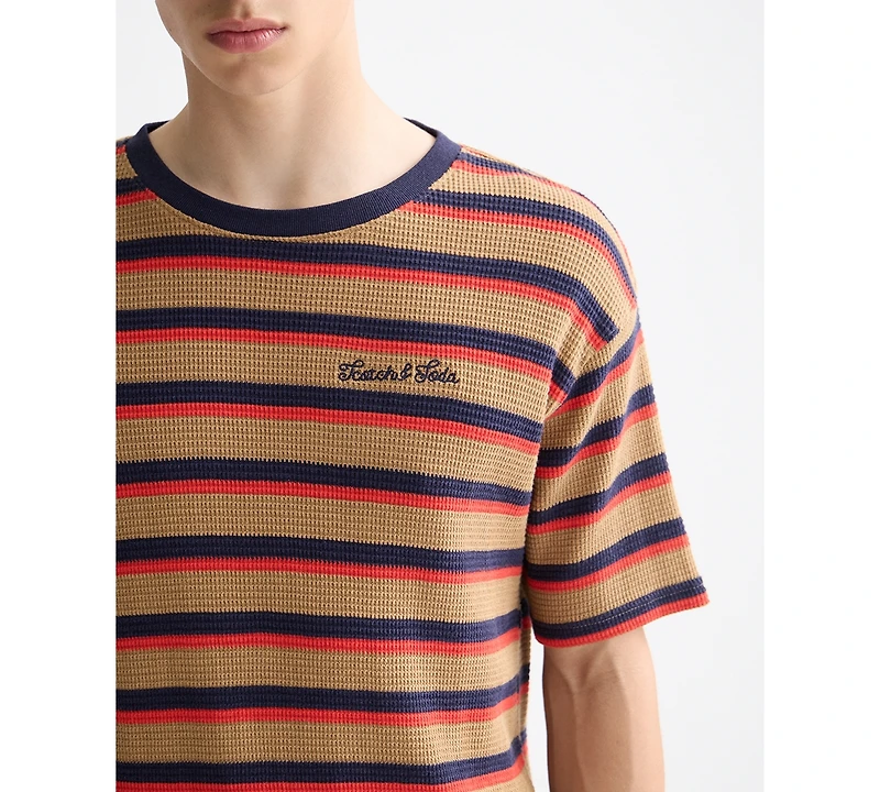 Scotch & Soda Men's Waffle Stripe Short Sleeve T-Shirt
