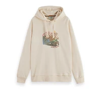 Scotch & Soda Men's Loose Fit Embroidered Artwork Hoodie