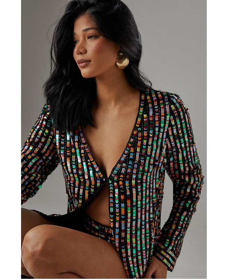 Warehouse Women's Premium Hand Embellished Sequin Jacket