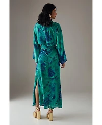 Warehouse Women's Chiffon Wrap Knot Front Maxi Dress