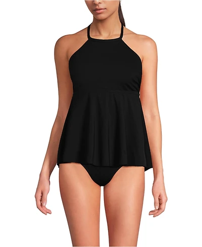 Lands' End Women's Flutter High Neck Halter Tankini Top