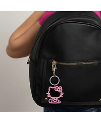 Hello Kitty Pink Silhouette Outline Crystal Keychain
