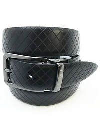Ted Baker London Men's Black Embossed Leather Belt