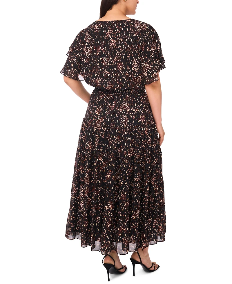 Msk Plus Maxi Tiered Dress