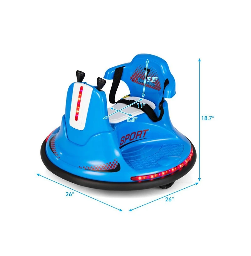 Akiudex 12V Kids Ride-On Bumper Car with Remote Control and 360 degree Spin