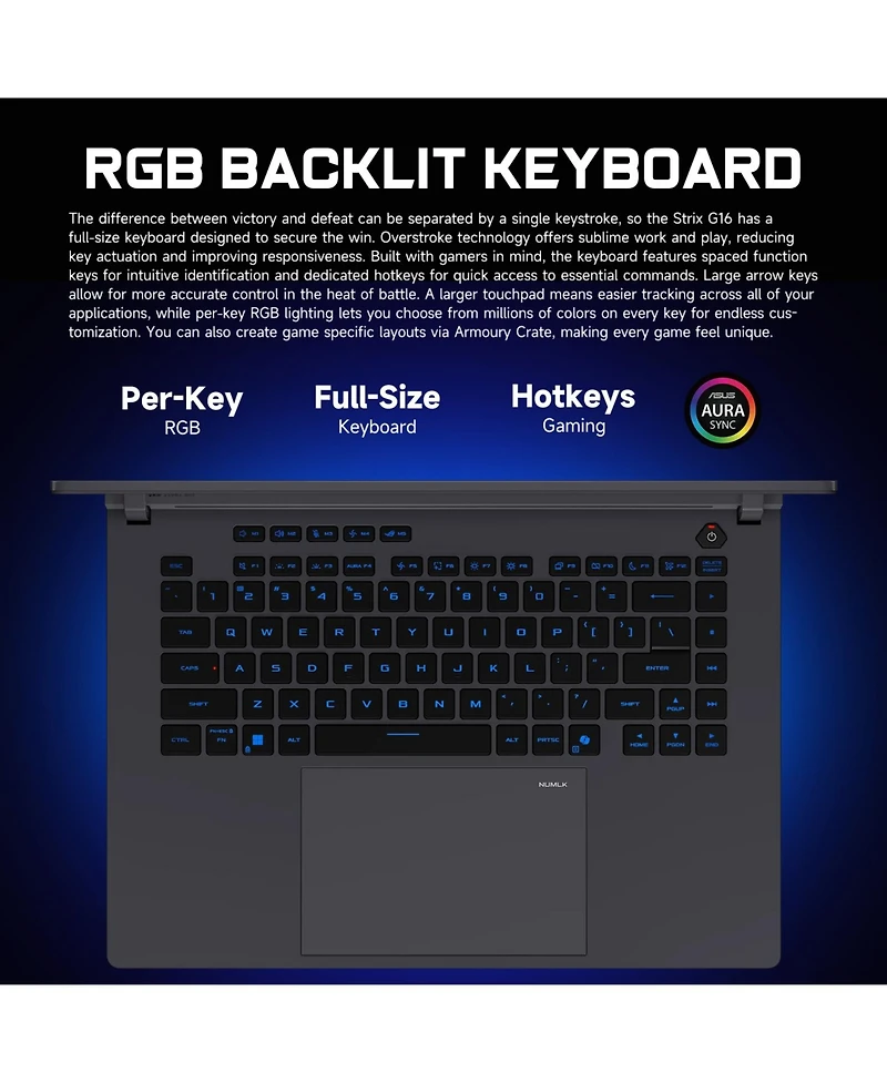 Asus Rog Strix 16" Gaming Traditional Laptop Intel Core Ultra 9 275HX 32GB Ram Nvidia GeForce Rtx 5080 1TB Ssd Storage Windows 11 Home Wqxga 240H