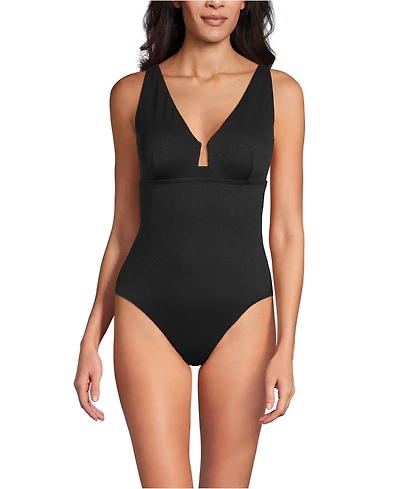 Lands' End Women's Crepe Rectangular Wire One Piece