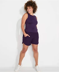 Lands' End Women's Curvy Fit 5" Quick Dry Board Shorts Swim with Panty