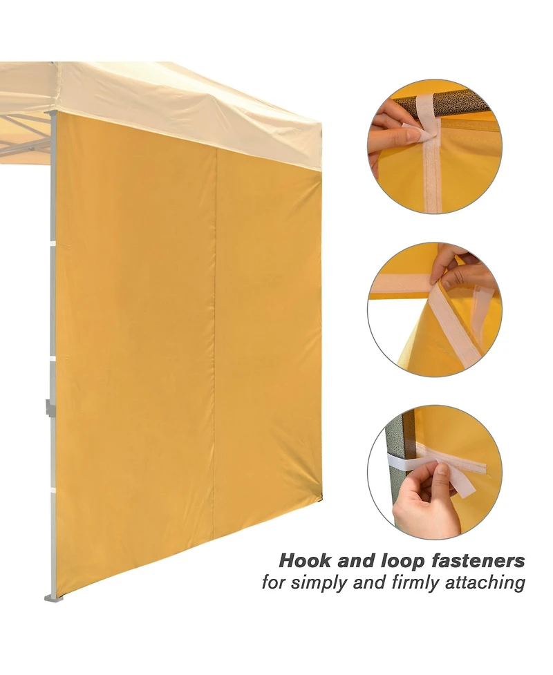 InstaHibit Set of 4 Sidewall Fits 10x10ft Canopy Tent with Zipper UV30+ Outdoor Party Yellow