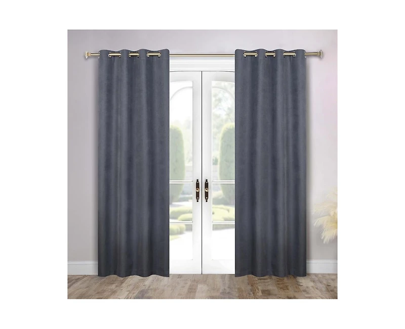 Superior Neal 100% Blackout Solid Machine Washable Curtains, Set of 2 Panels