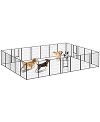 PawHut 39" H Dog Playpen, 24 Panels Puppy Playpen for Multiple Dogs