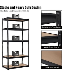 gaomon Heavy Duty Storage Shelves, 5-Tier Adjustable Garage Shelving Unit, Metal Storage Utility Rack Shelf for Warehouse, Pantry, Kitchen, Basement,