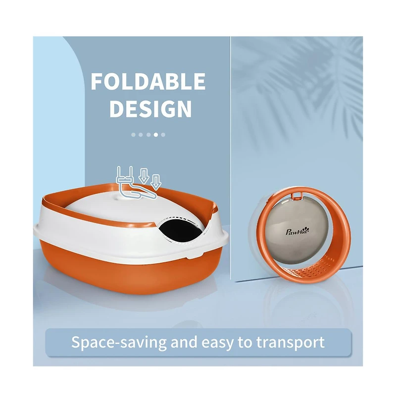 Zeus & Ruta Covered Cat Litter Box with Lid and Two-Way Door
