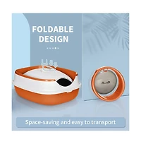 Zeus & Ruta Covered Cat Litter Box with Lid and Two-Way Door