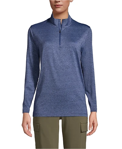 Lands' End Unisex Rapid Dry Space Dye Quarter Zip Pullover Shirt