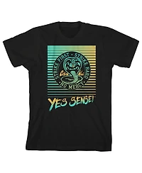 Cobra Kai Boys Strike First T V Show Series Youth Black Graphic Tee-xl