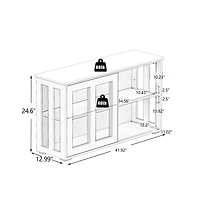 Casainc Kitchen Storage Cabinet with Glass Door for Pantry or Dining Room