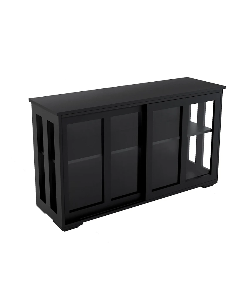 Casainc Kitchen Storage Cabinet with Glass Door for Pantry or Dining Room
