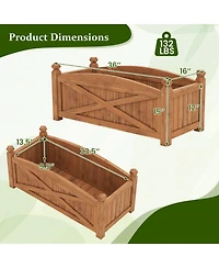 Gymax Wooden Raised Garden Bed Elevated Outdoor Planter Box w/ Drainage Holes for Patio